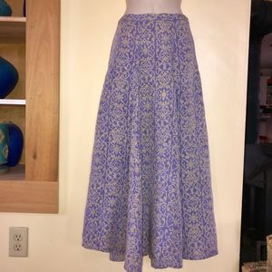 WHITE RICE rayon periwinkle side zip skirt